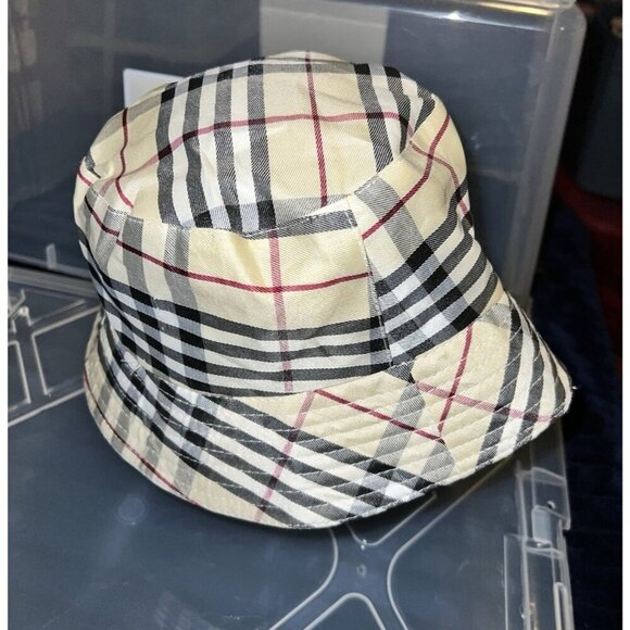 Khaki Reversible Plaid Reversible Bucket Hat - Picture 7 of 9